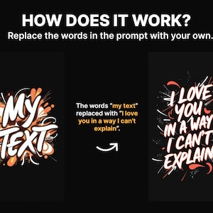 Text Style AI Art Prompt Template for Ideogram Midjourney, DALL-E, Font ...