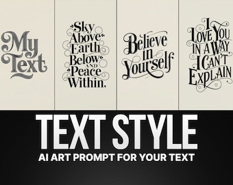 Text Style AI Art Prompt Template for Ideogram Midjourney, DALL-E, Font ...