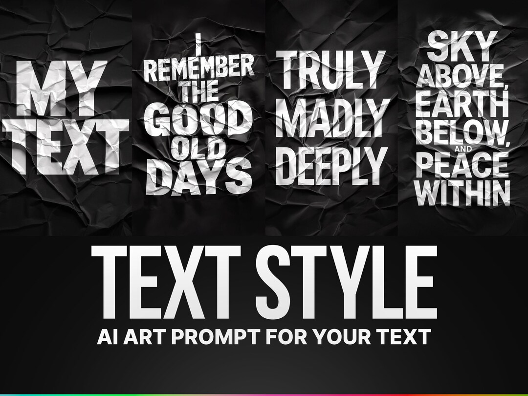 Text Style AI Art Prompt Template for Ideogram Midjourney, DALL-E, Font ...