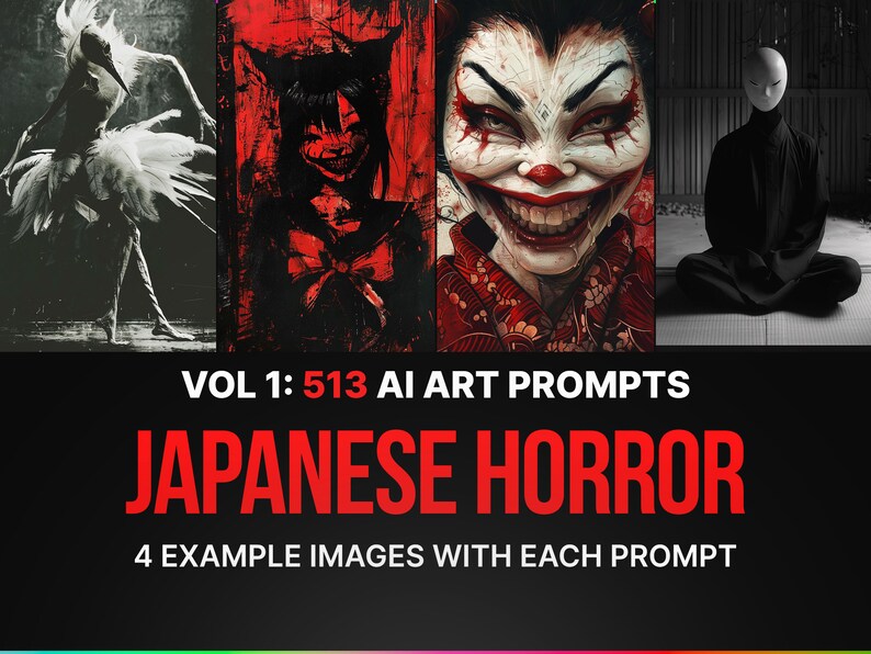 513 Ai Art Prompts & Images for Japanese Horror Midjourney, Dall E