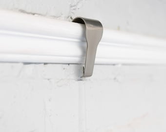 Clearline Brushed Steel Picture Rail Hook & Hanger Set