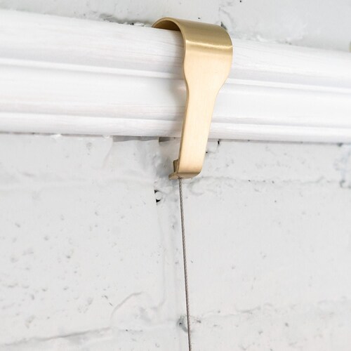 Brushed Brass Picture Rail Hook & Hanger Set Etsy