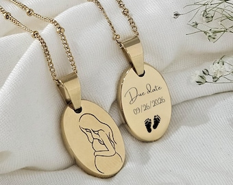 Push Gift, Mom to Be Necklace, New Baby Push Necklace, Pregnancy Mom Baby Shower Gift, Future Mom Jewelry, Personalized New Mom Necklace