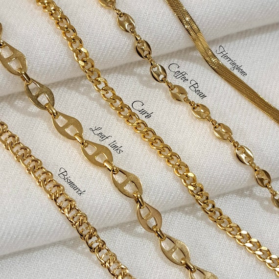 Uworld Retro 18k Gold Plated Stainless Steel Jewelry Party Gift O-shaped  Dot Handmade Bracelet