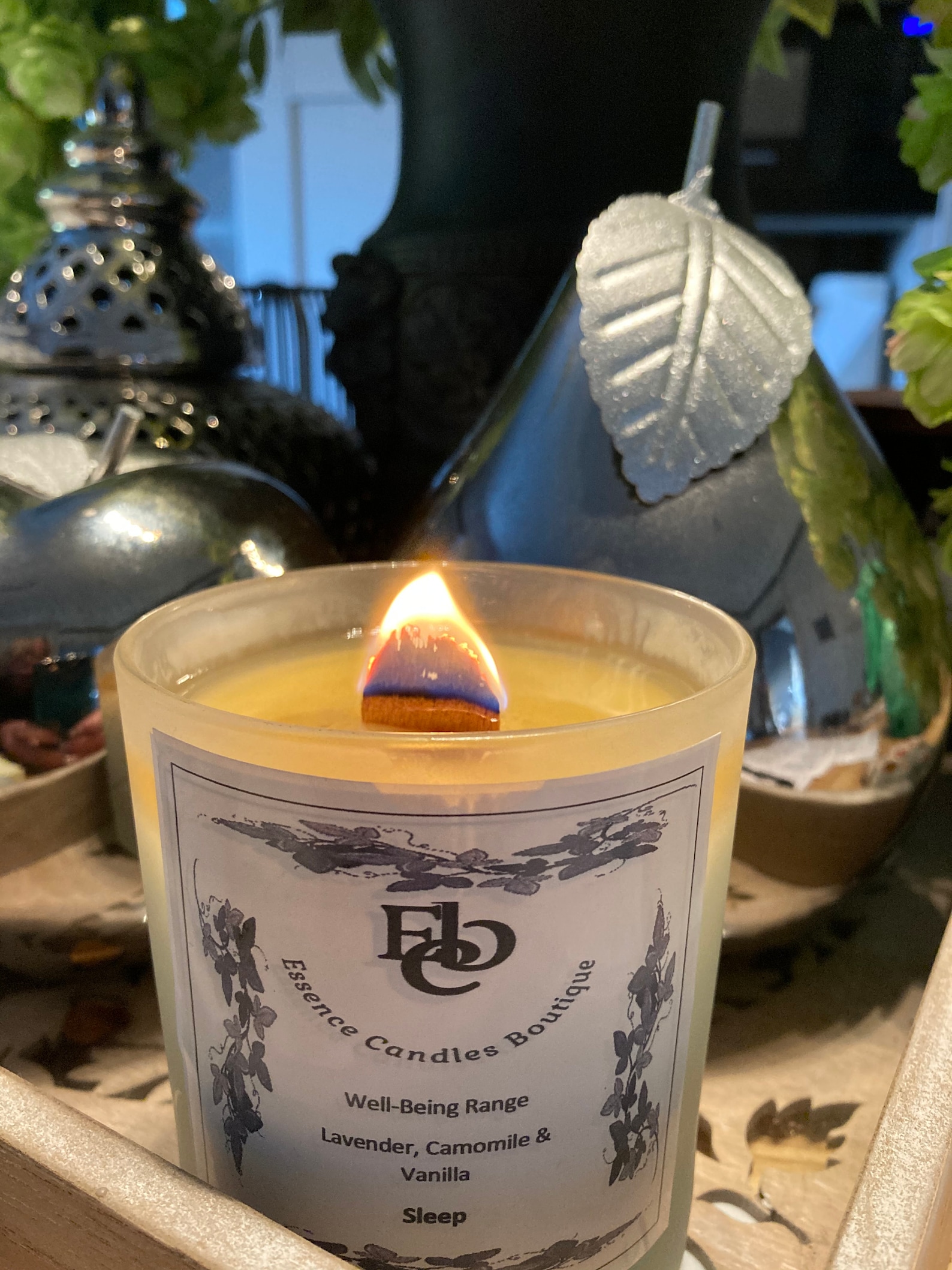 Crackling wood wick candle Spa day scents wellbeing 30cl Etsy