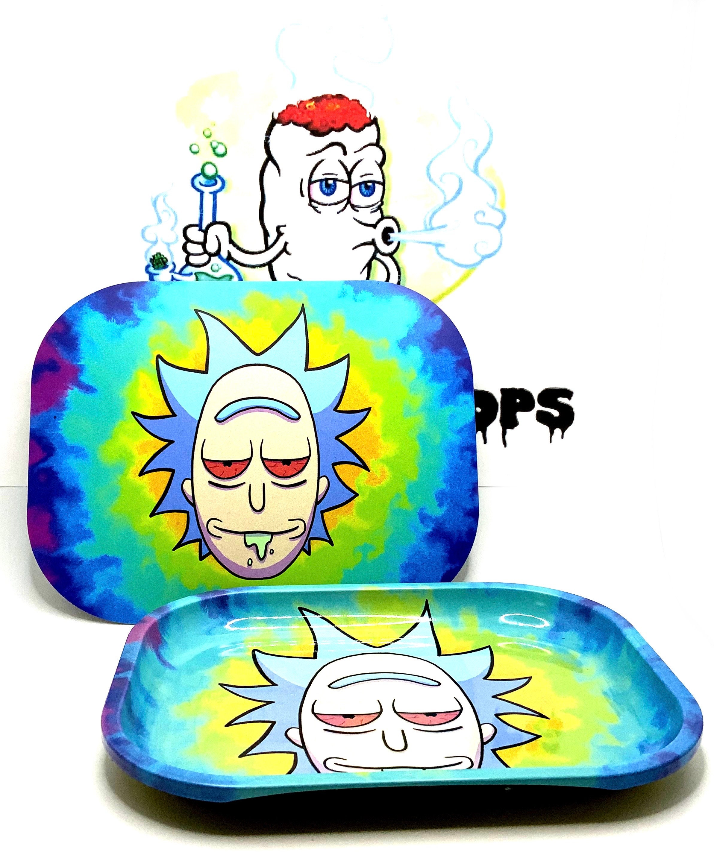 Rick and Morty tie dye Medium Rolling tray with lid Etsy