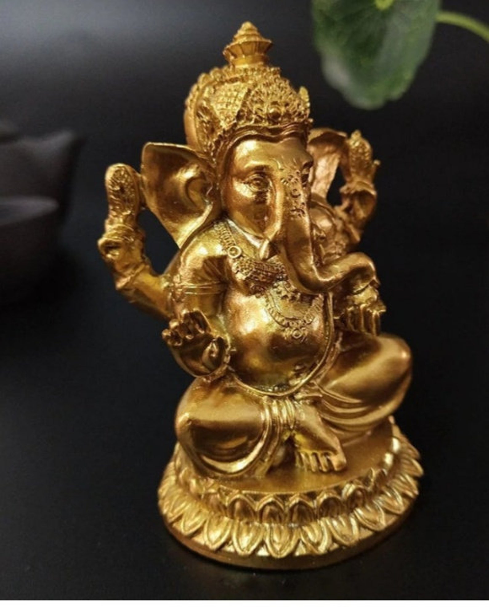 Gold Ganesha Statue/ Lord Ganesha Statue/ Ganesh/ Sculpture/ Etsy