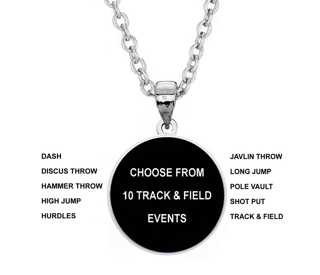 Track and Field Necklace choose From 10 Track & Field Events Etsy