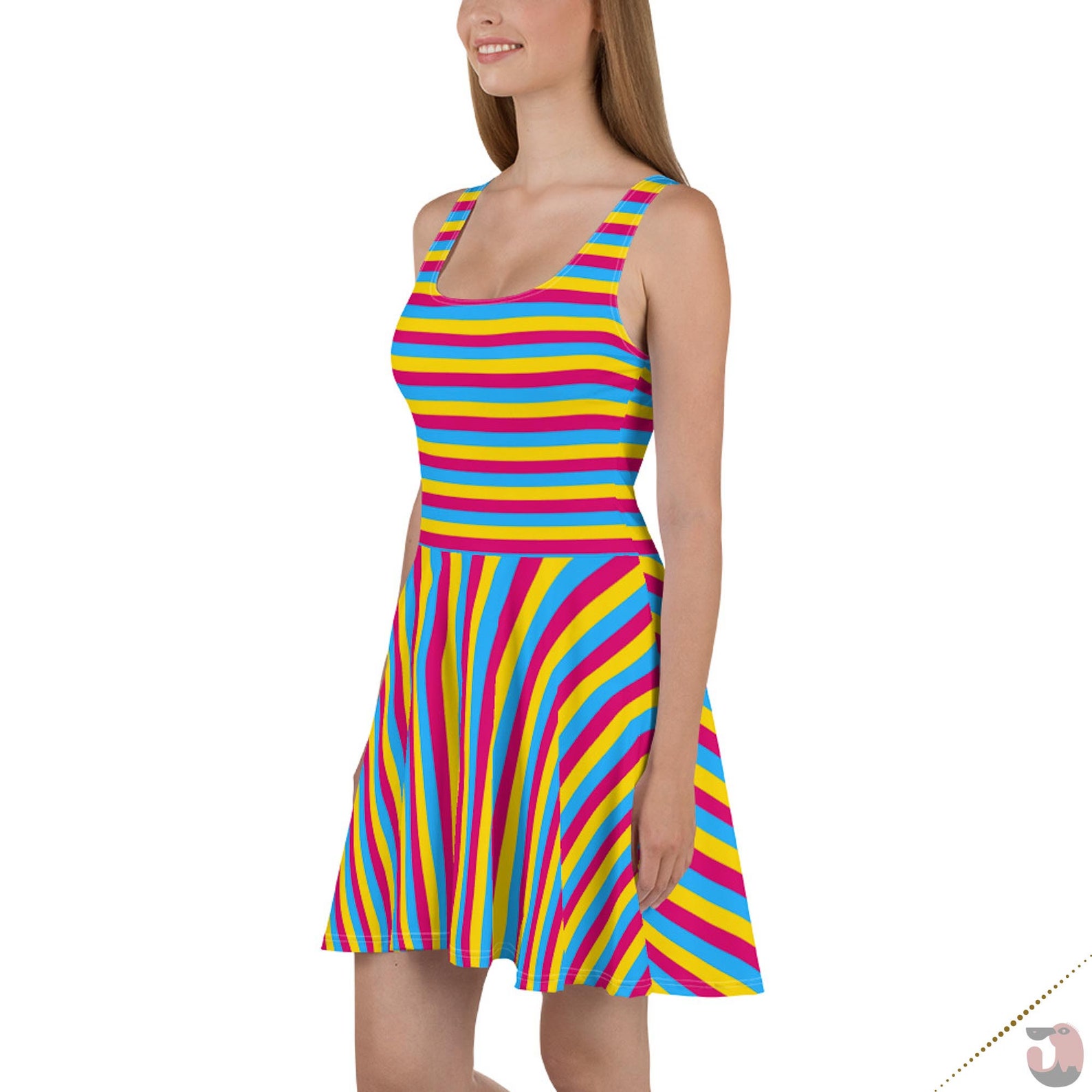 Pansexual Pride Striped Skater Dress Pride Clothing LGBTQ | Etsy