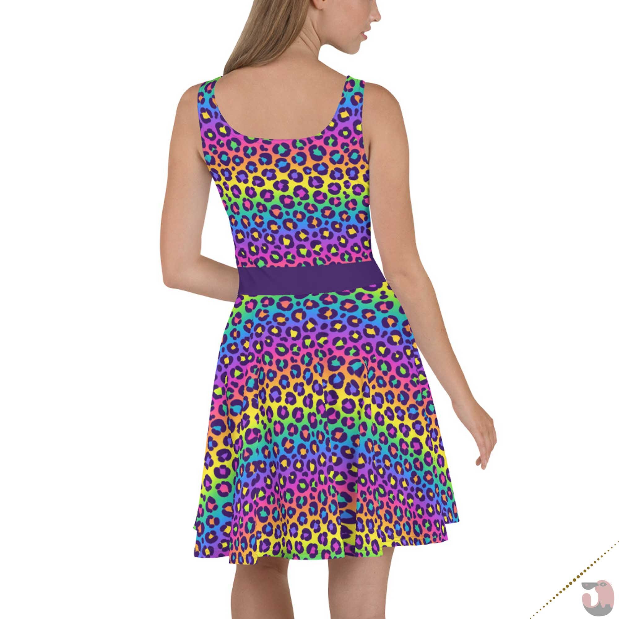 Neon Brush Leopard Adult Dress main image 0