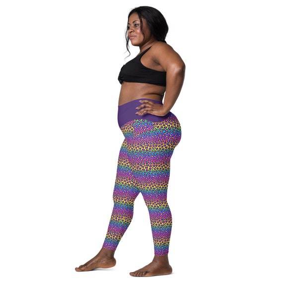 Cheetah LEGGINGS Rainbow Leggings Animal Print Yoga Leggings