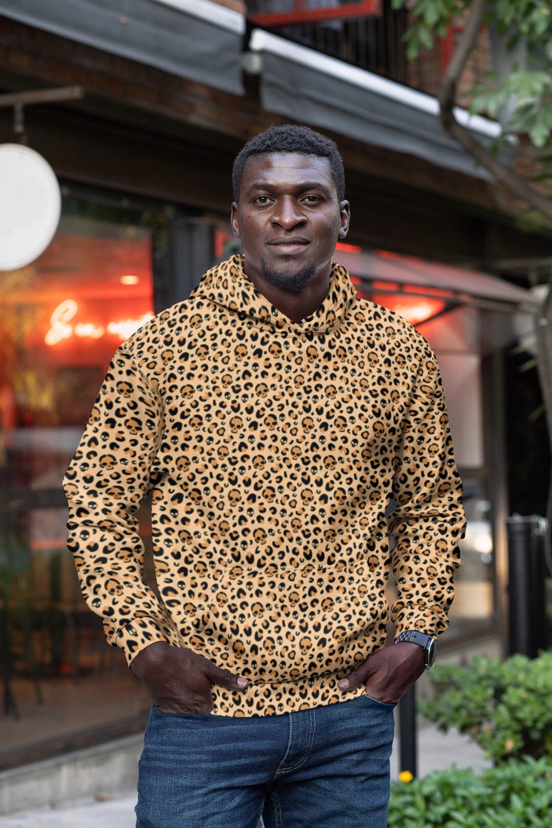 Skull Leopard Print Unisex Hoodie, Fleece Lined Hoodie for Women, Unique  Quirky Pocket Hoodie for Men, Animal Print Rockabilly Jacket - Etsy UK
