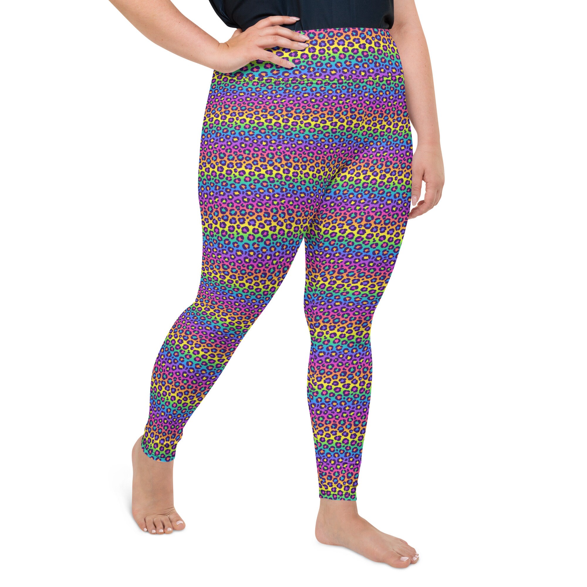 Rainbow Leopard Print Plus Size 