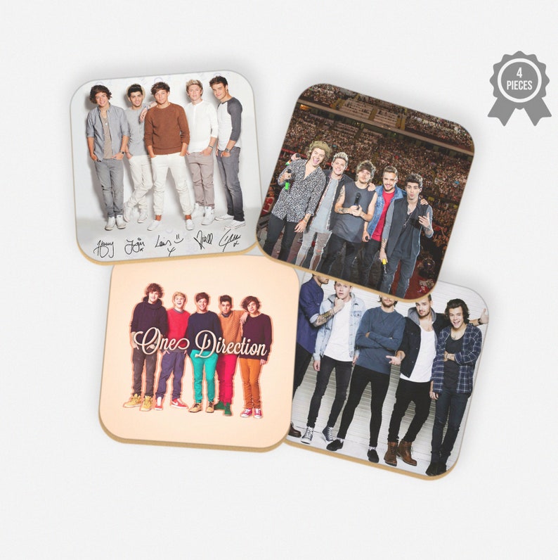 One Direction Coaster Set 4 Piece Coaster Set Harry Styles Kitchen Decor Set Of 4 Coaster
