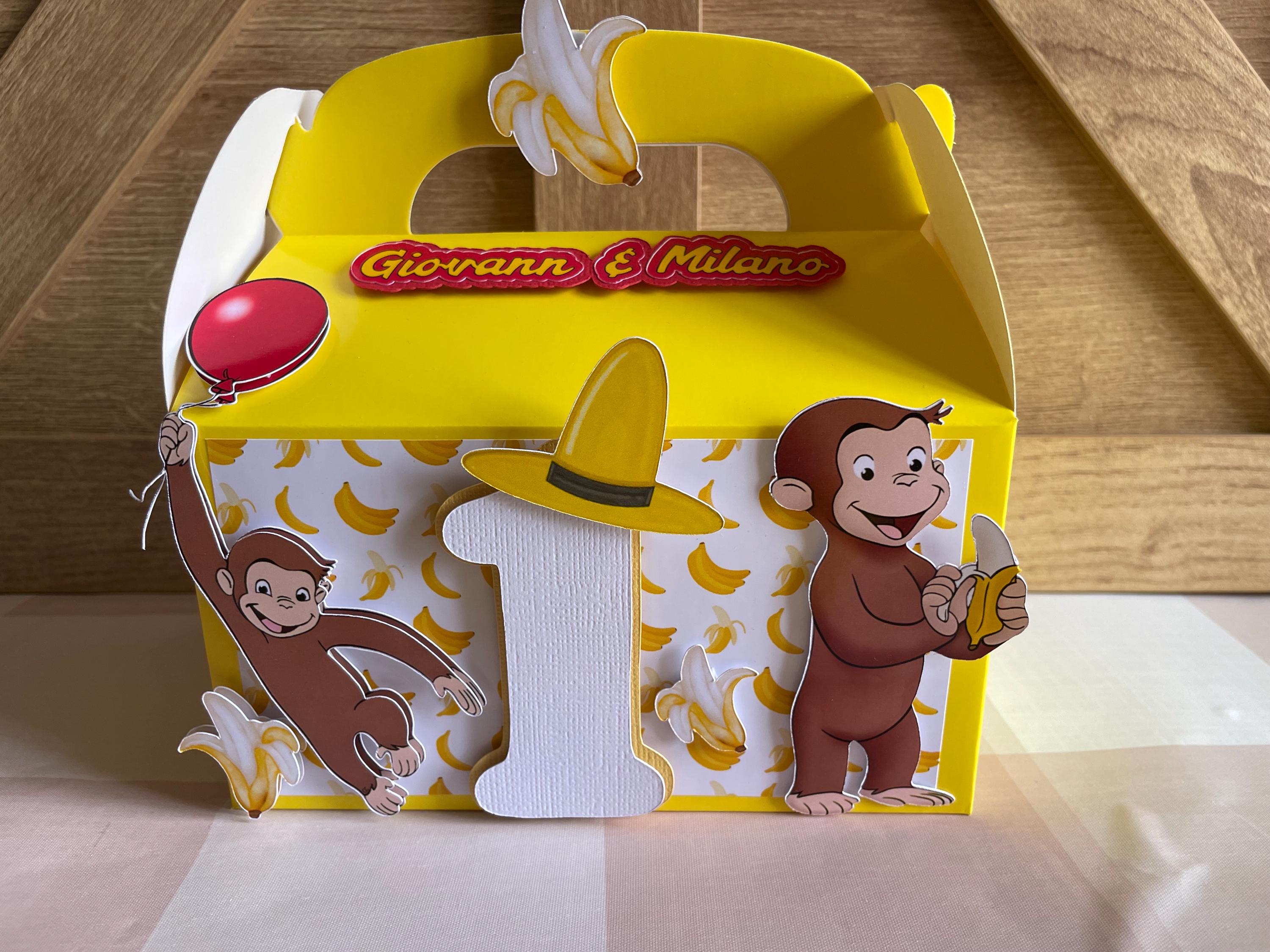 Curious George Personalised Party Favour Handmade Gable Boxes - Etsy