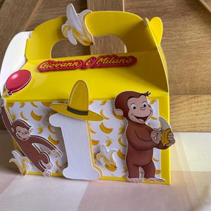 Curious George Personalised Party Favour Handmade Gable Boxes - Etsy
