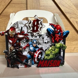 Avenger Super Hero personalizowany upominek na imprezę ręcznie robione pudełka szczytowe