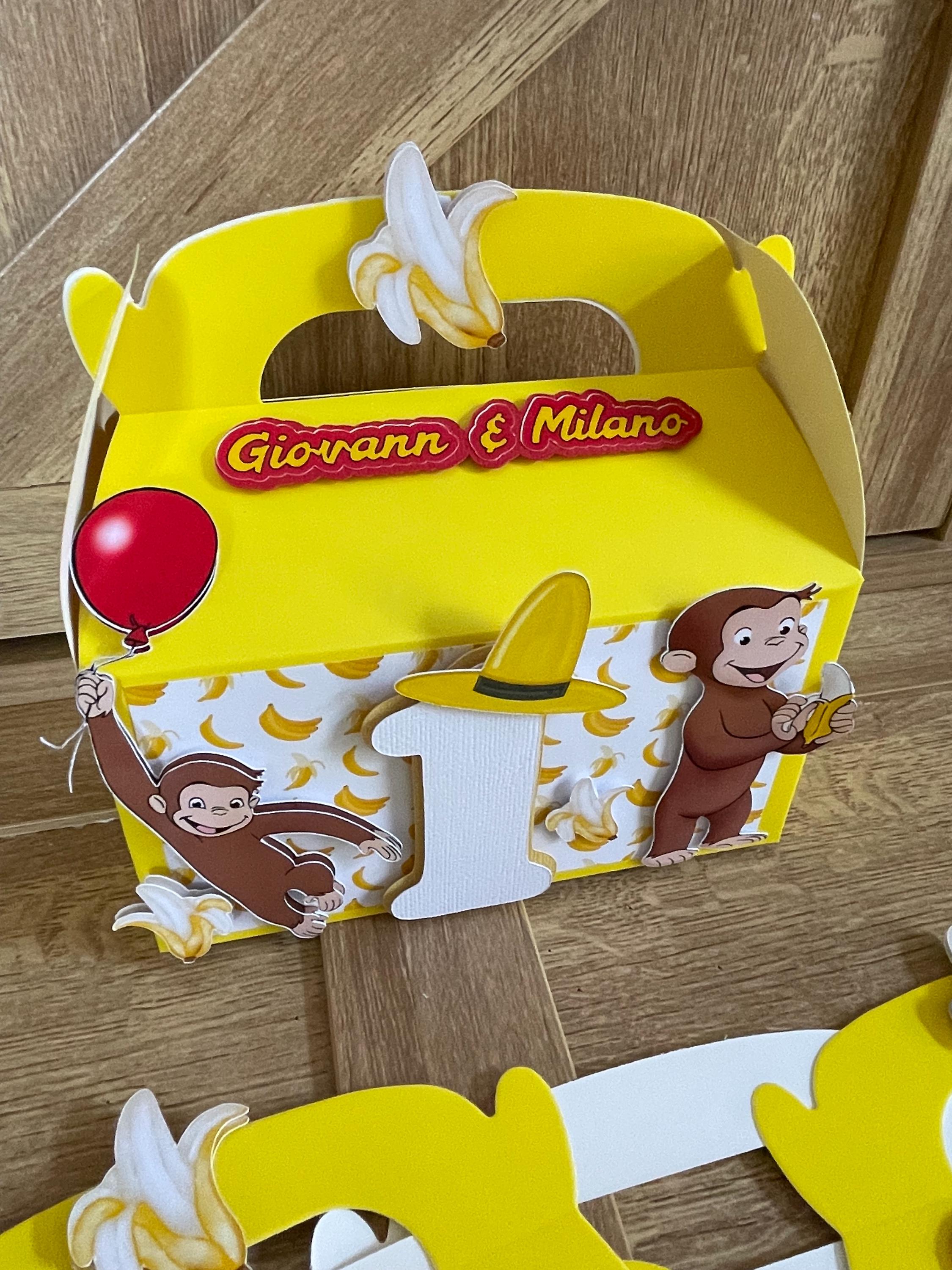 Curious George Personalised Party Favour Handmade Gable Boxes - Etsy