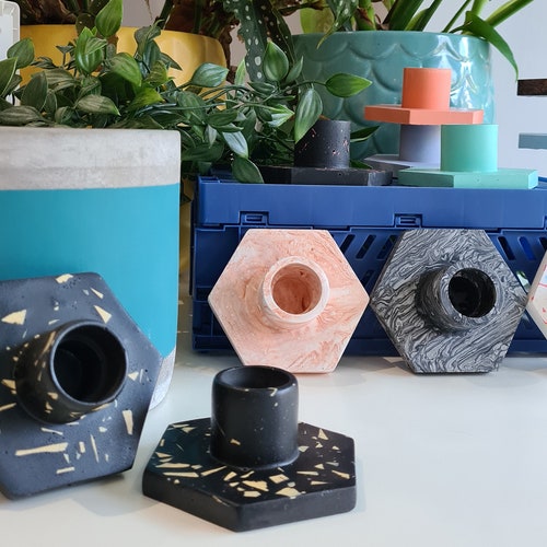 Tall Geo Pillar Candles/decoratice Candles/handmade/soy Wax. Etsy UK