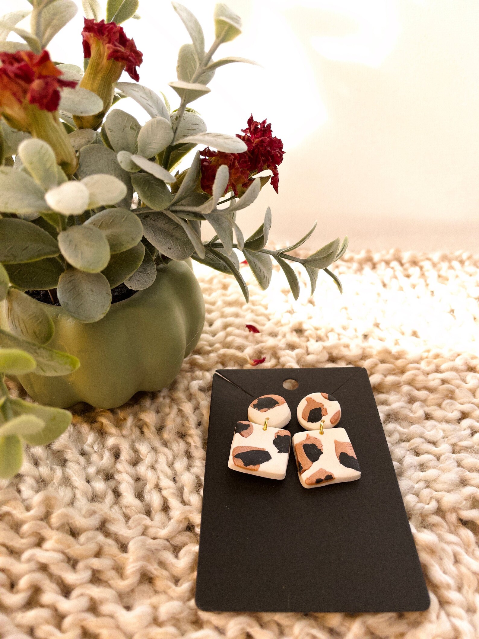 Bright White & Copper Cheetah Polymer Clay ...