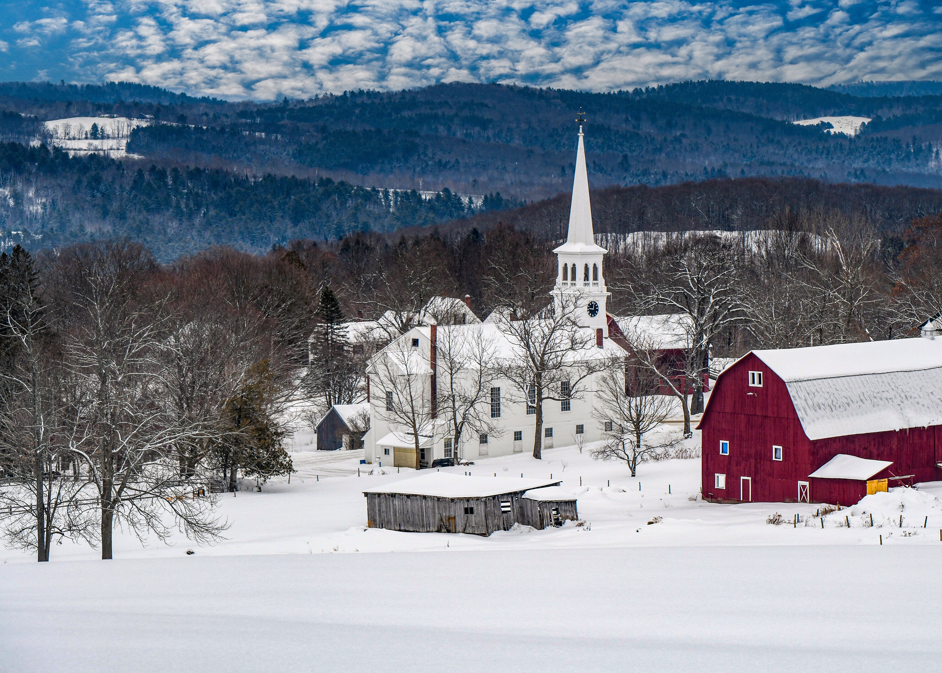 Vermont Church in Winter Etsy