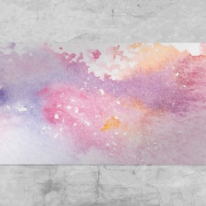Candy Watercolor Stains Desk Pad, Pink Desk Protector, Purple Desk Blotter, Galaxy Keyboard Mat, Pvc Mat, Desk Cover, Kids Room Decor