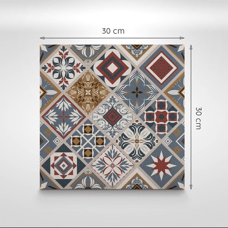 Decorative Stone Tile Stickers, Peel and Stick Tiles, Texture Tile Stickers, Beige Decal Decor, Bathroom Tile Stickers, Set of 9 image 5