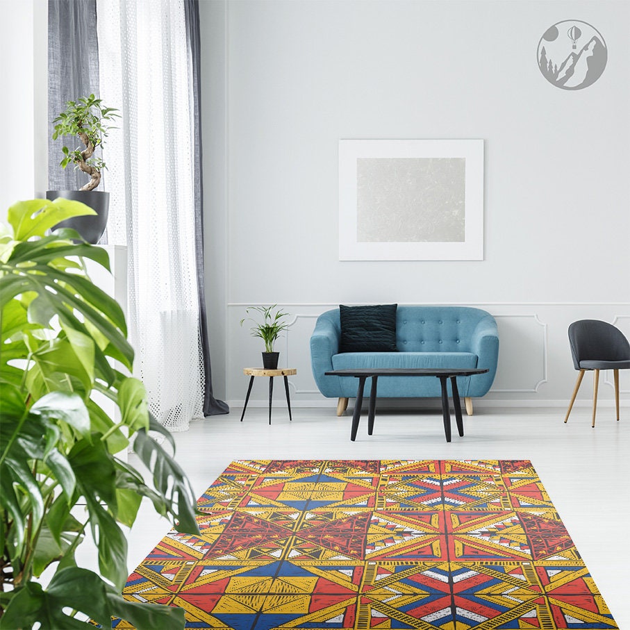 Bunte afrikanische Vinyl Matte Orange Linoleum Teppich gelbe | Etsy