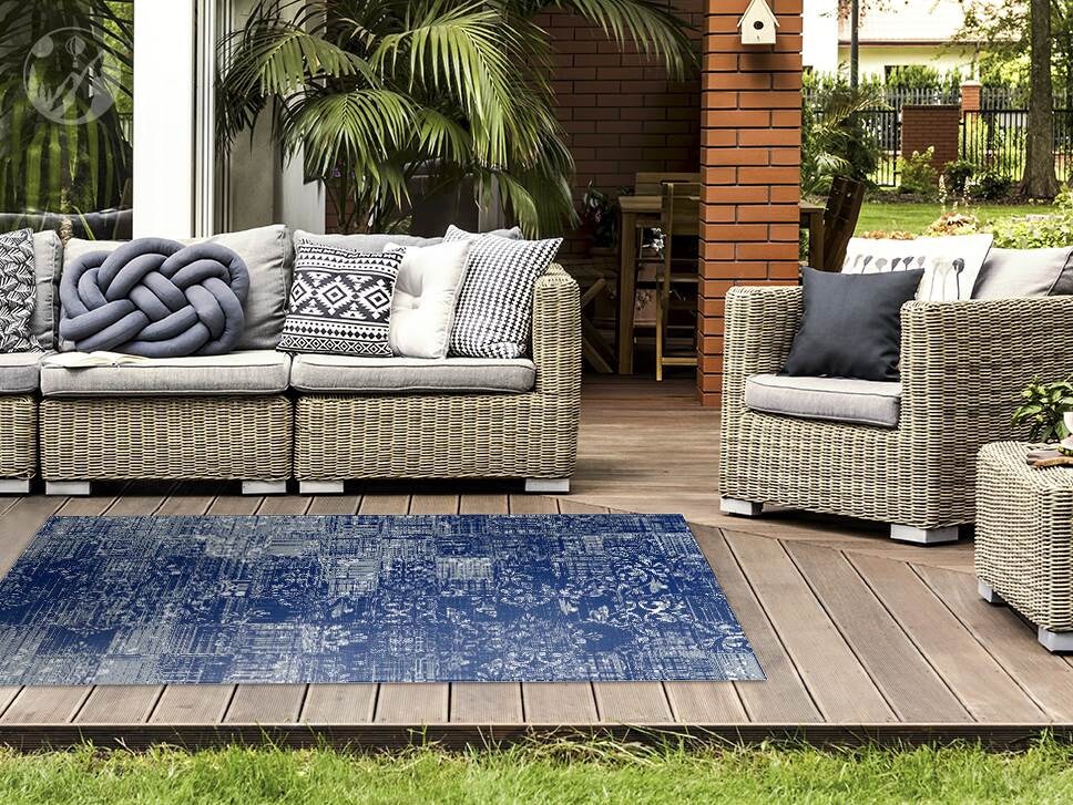 Grunge moderne blaue Blumen-Design Vinyl-Matte abstrakte | Etsy