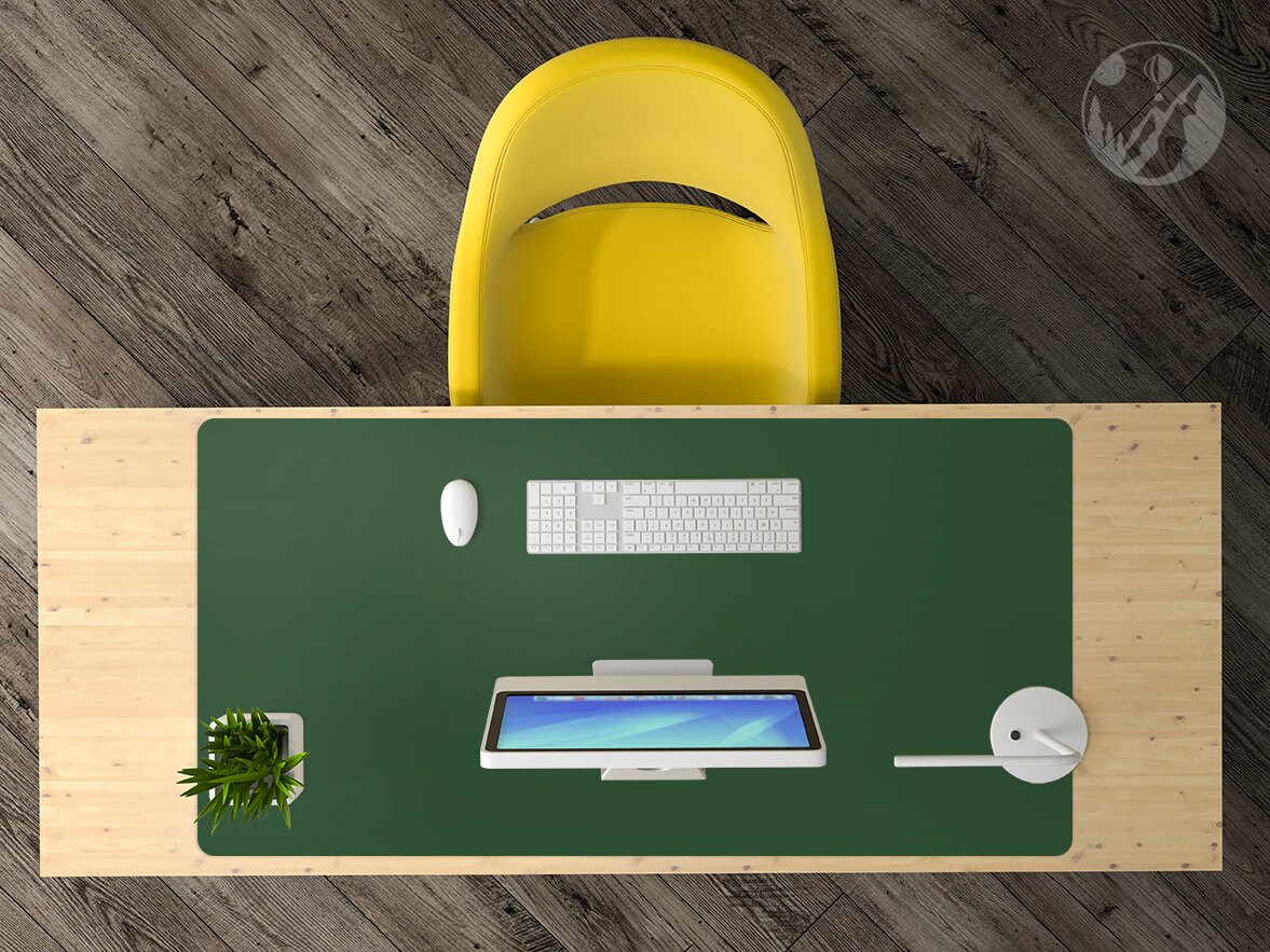 Green Desk Pad Green Desk Blotter Green Keyboard Mat Green Etsy