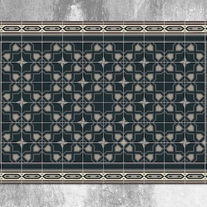 Gothic Rug Star Vinyl Mat, Bronze Linoleum Rug, Black Vinyl Floor Mat, Tile Vinyl Rug, Floor Mat, Vinyl Flooring, Kitchen Mats For Floor