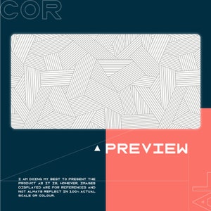 Grijze lijnen bureauonderlegger, zilveren toetsenbordmat, witte bureaubeschermer, geometrische bureaulegger, kantoorinrichting, bureaumat, kinderkamerdecor afbeelding 2