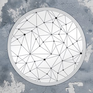 Poly Round Rug, Round Vinyl Mat, Geometric Vinyl Floor Mat, Gray and White Vinyl Mat, Linoleum Rug, Area Rug, Kitchen Mats For Floor