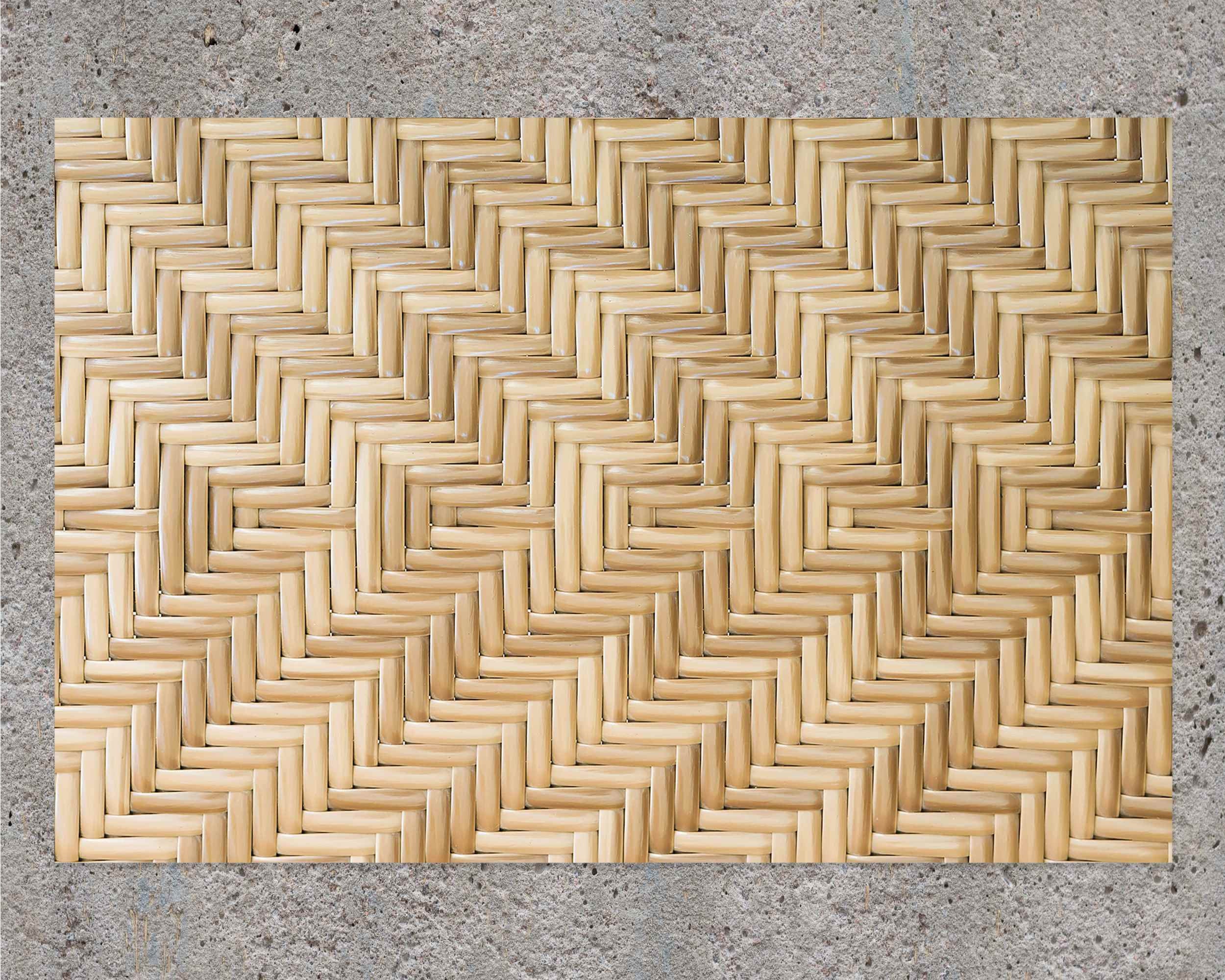 Rattan Textur Muster Vinyl Matte, Holz Vinyl Teppich, Beige und