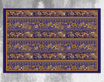 Persian Vinyl Mat, Purple Vinyl Rug, Yellow Linoleum Rug, Persian Vinyl Floor Mat, Linoleum Mat, Decorative Mat, Kitchen Mats For Floor