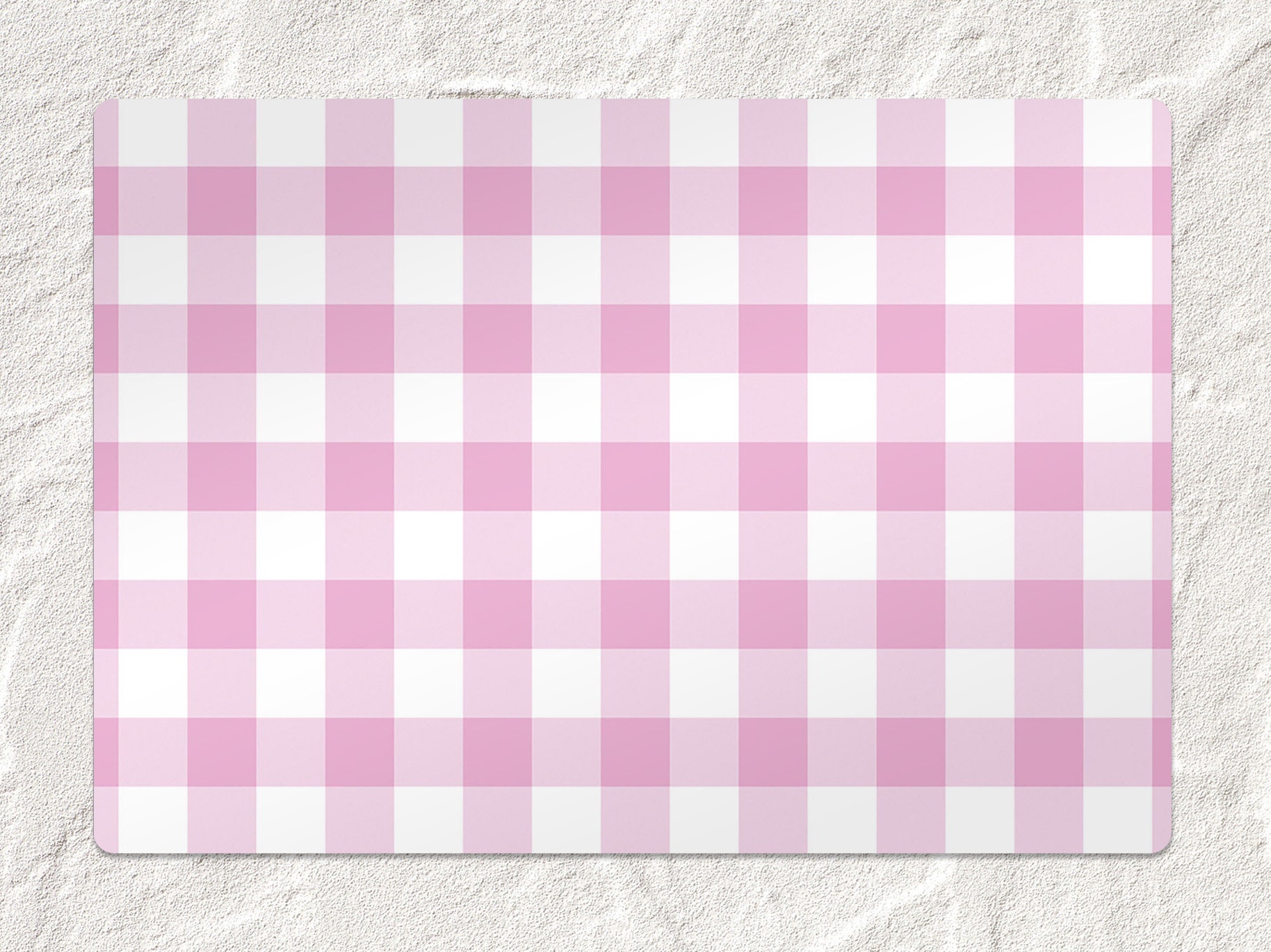 Pink Print Mat Pink Grille Chair Mat, Pink Splat Mat, White Vinyl Floor Mat, Plaid ...