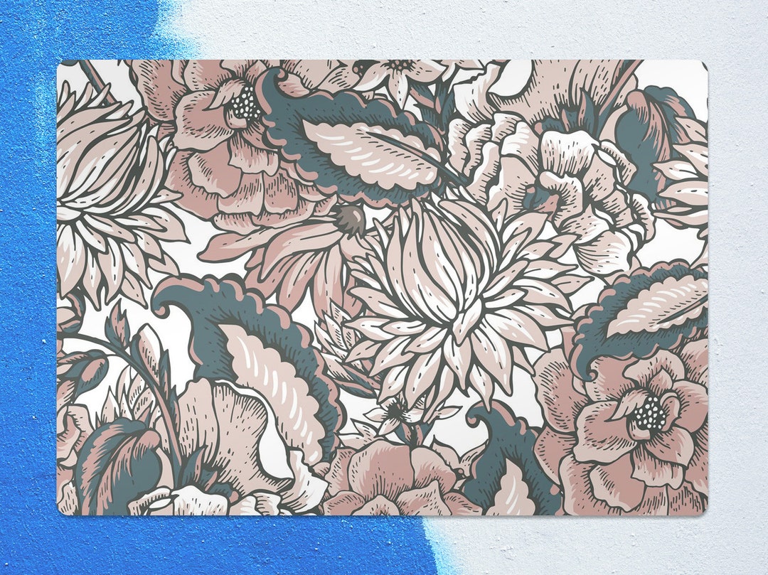 Pink Floral Chair Mat Pink Protective Mat Gray Splat Mat Etsy