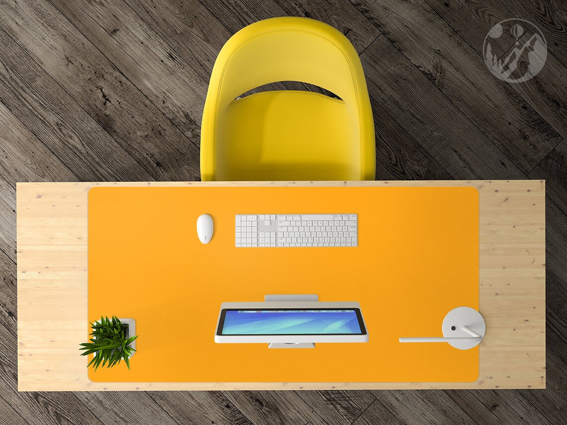 Yellow Desk Pad Yellow Desk Blotter Yellow Keyboard Mat Etsy