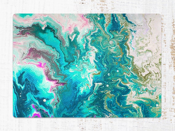 Abstract Turquoise Chair Mat, Blue Protective Mat, Pink Splat Mat, Marble Vinyl Floor Mat, Chair Pad, Area Rug, Kids Room Decor, Splash Mat