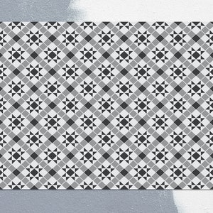 Onament Tiles Vinyl Mat, Beige Linoleum Rug, Gray Vinyl Floor Mat, Geometric Vinyl Rug, Linoleum Mat, Vinyl Flooring, Kitchen Mats For Floor
