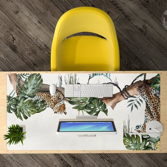 Disover Tropical Cheetahs  Desk Mats