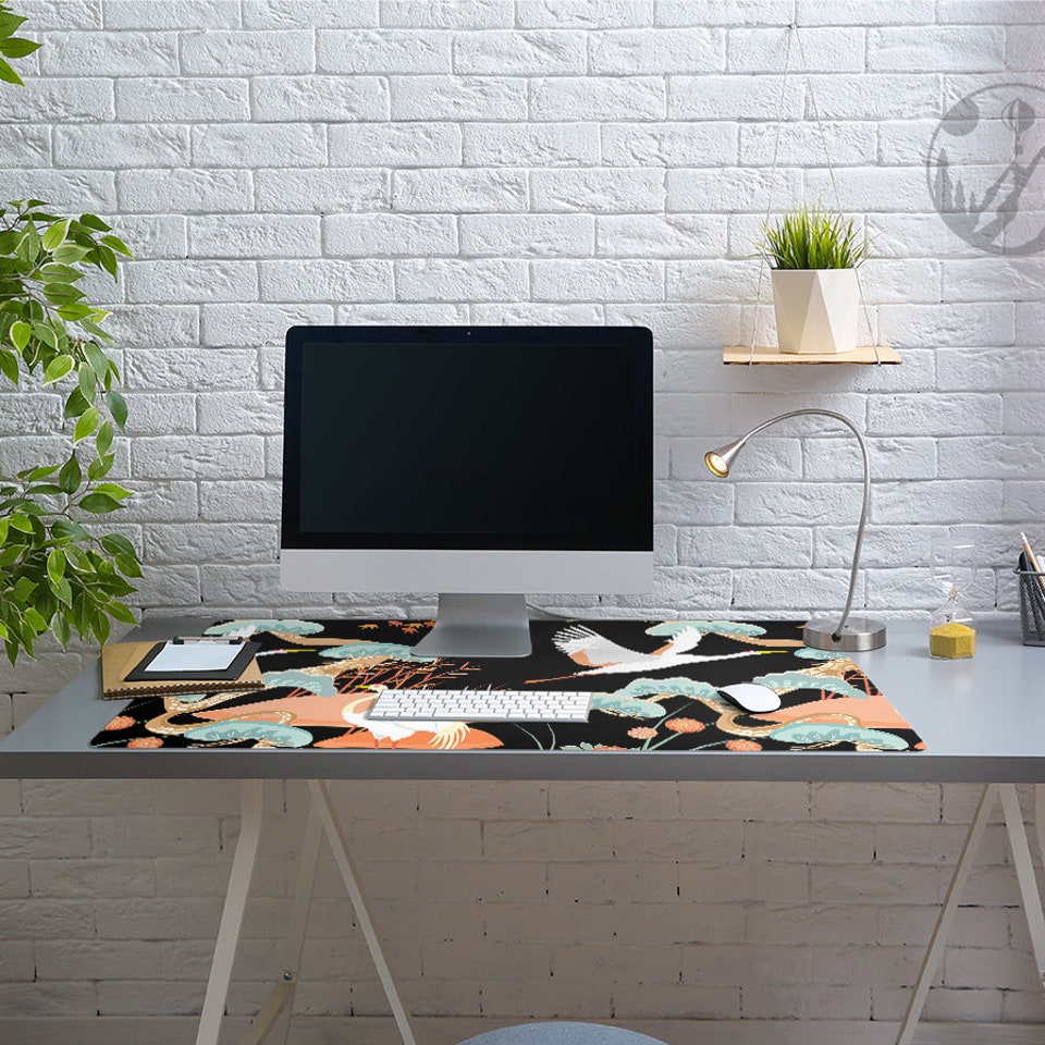 Discover Chinoserie Crane Desk Mats