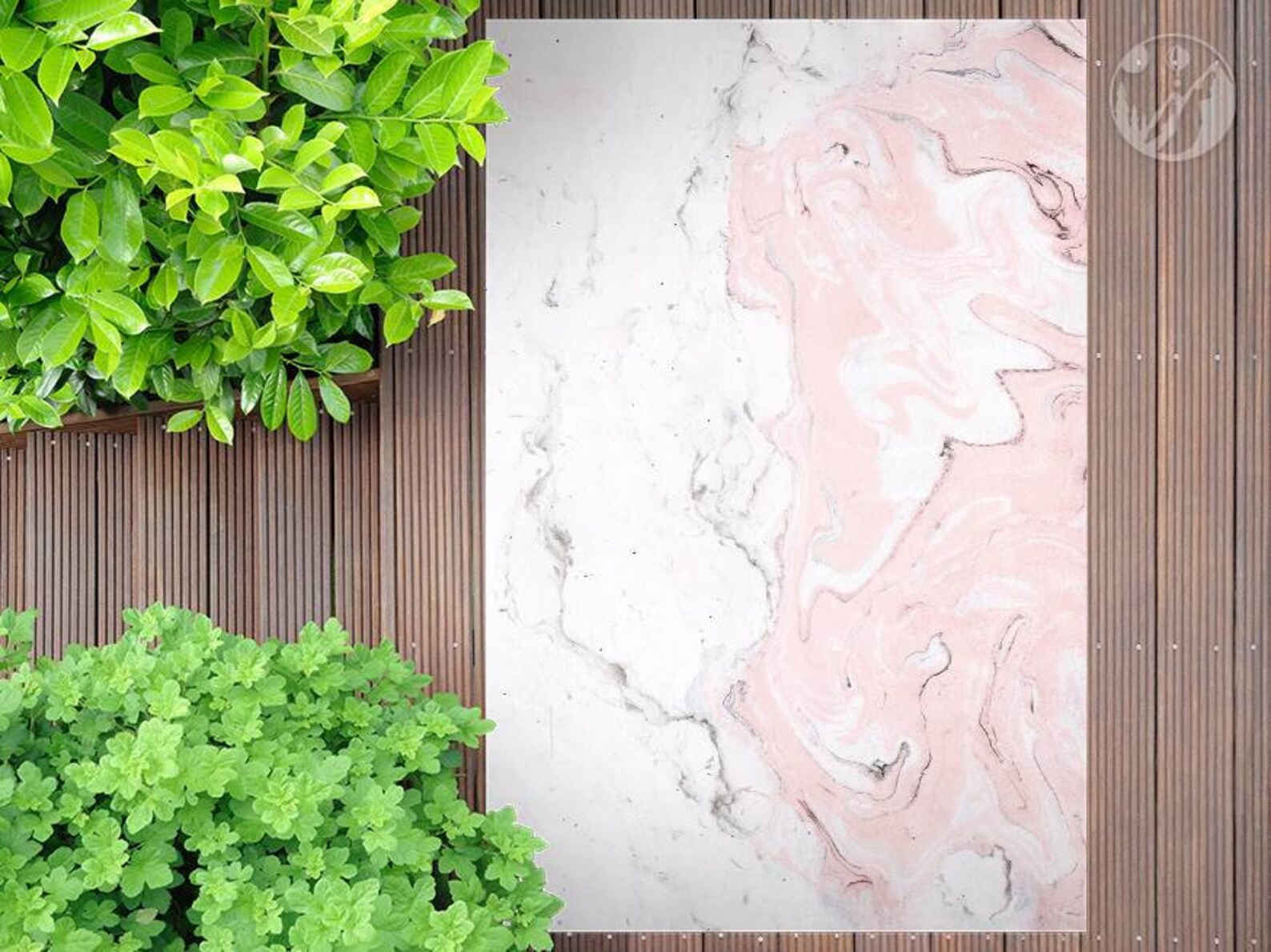 Marble White Pink Rug Vinyl Mat, Marble Vinyl Floor Mat, Pink and White ...