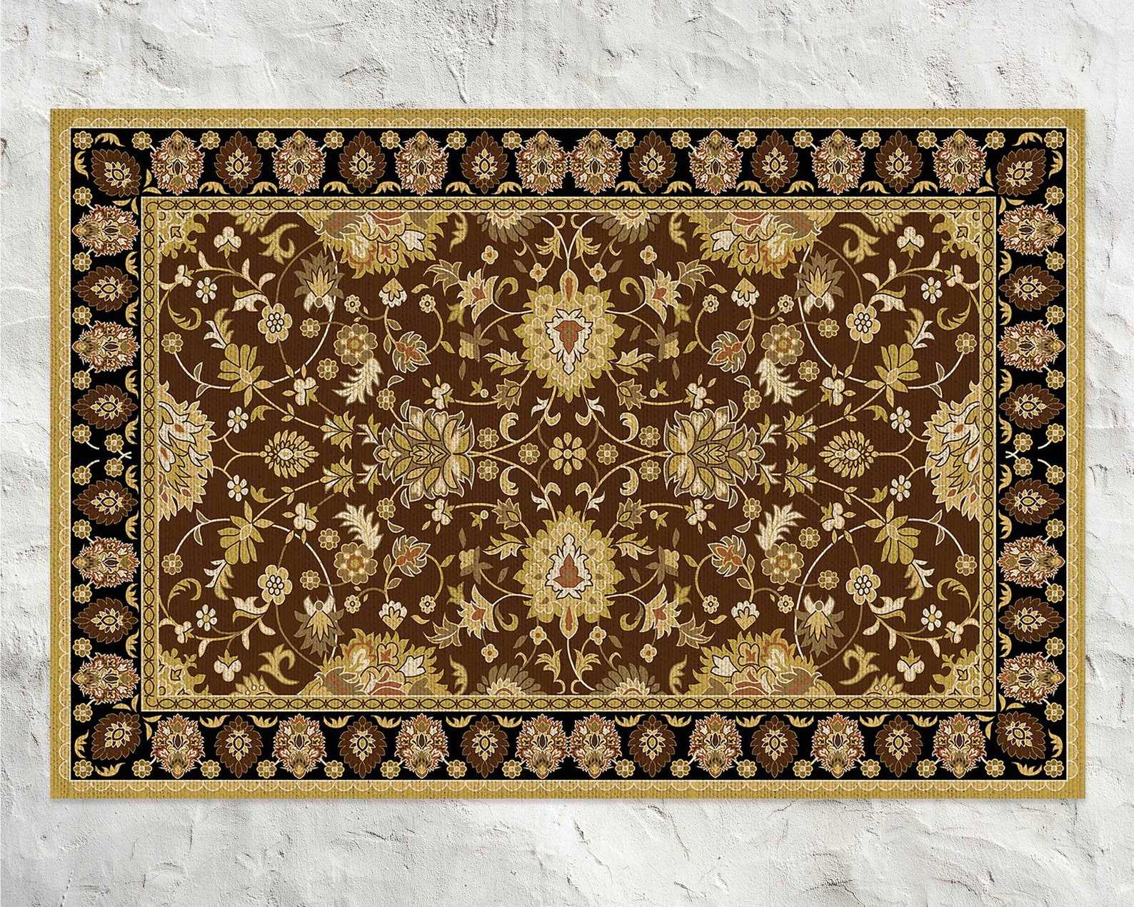 Classic In Two Colors Vinyl Floor Mat Vintage Vinyl Rug Etsy
