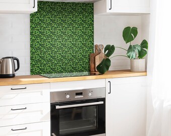 Lettuce Leaves Tile Stickers, Peel and Stick Tiles, Food Tile Stickers, Green Decal Decor, Bathroom Tile Stickers, Set of 9