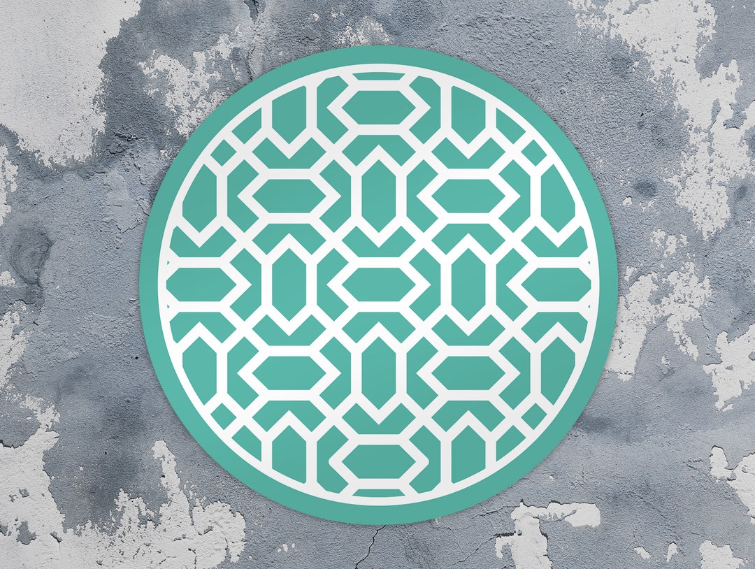 Trellis Round Rug Round Vinyl Mat Geometric Vinyl Floor Mat Etsy UK