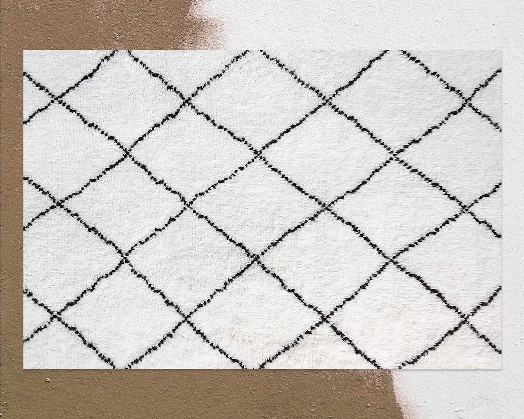 White Black Striped Forming Diamonds Vinyl Mat, Geometric Vinyl Floor