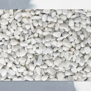 White Round Stones Vinyl Mat, Gray Linoleum Rug, White Vinyl Floor Mat, Stone Vinyl Rug, PVC Mat, Decorative Mat, Kitchen Mats For Floor
