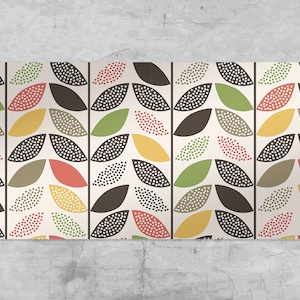 Retro Abstract Dotted Leaves Desk Pad, Green Desk Blotter, Black Keyboard Mat, Plants Desk Protector, Desk Protector, Desk Cover, Desk Decor