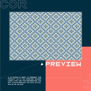 Tiles Classic From Lisbon Vinyl Mat, Blue Linoleum Rug, Green Vinyl Floor Mat, Tile Vinyl Rug, Linoleum Mat, Decorative Mat, Comfort Mat